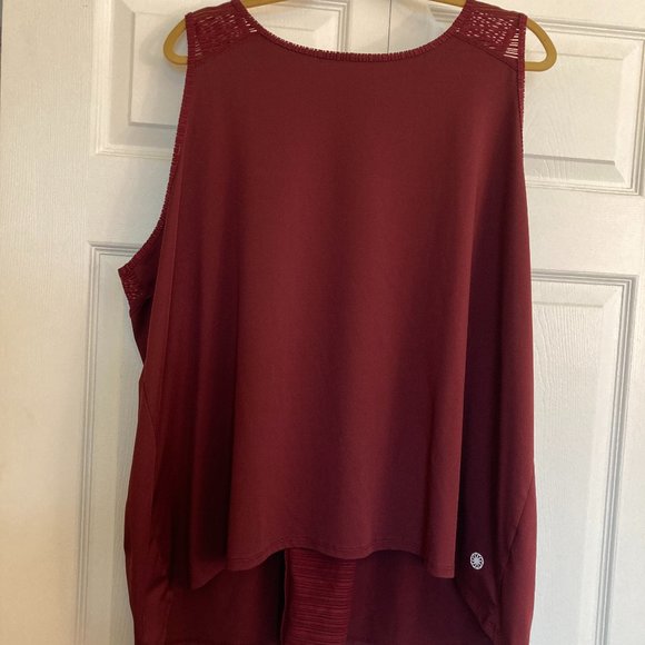 Tops - Women's Plus Size Blouse Lace Red Tank Shirt Comfy Size 1-2X